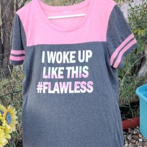 Pink And Grey Short Nightgown